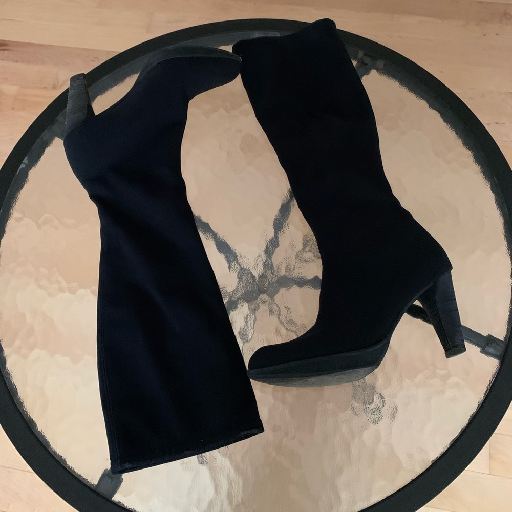 Peter Kaiser German Black Heel Stretch Sock Boots